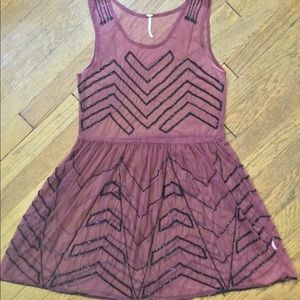 Free People Sheer, Beaded Tank